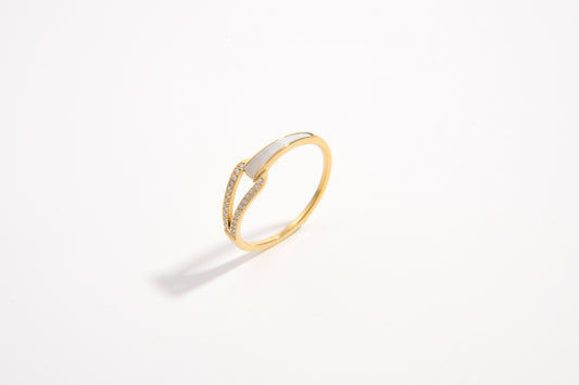 Golden Prism Crystal Ring