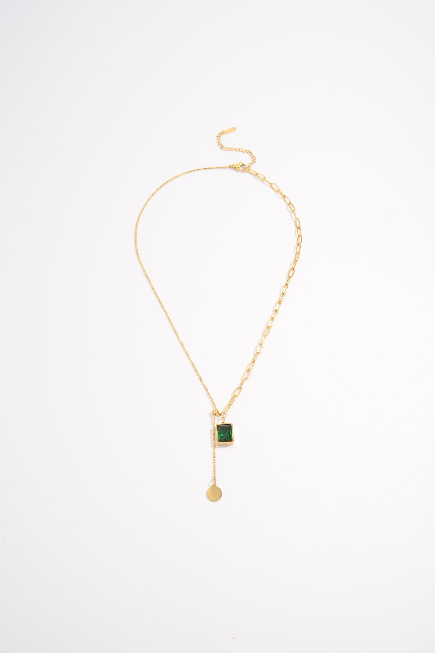 Green Stone Harmony Chain Necklace