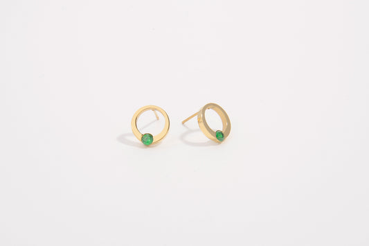 Minimalist Green Glow Studs